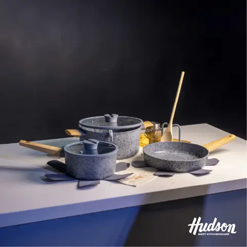 Nueva Batería STONE de Aluminio Forjado c/ Antiadherente + 2 Potmat + Cocinerito